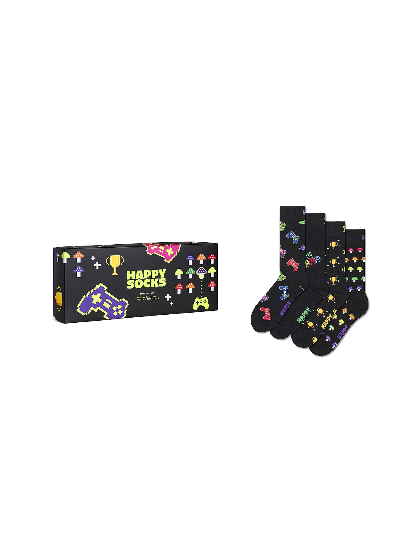 HAPPY SOCKS | Herren Geschenkset 4er Pkg GAMER 41-46 black | 